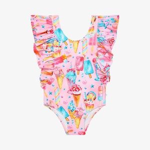 Posh Peanut Kids Ruffle Swimsuit NWT